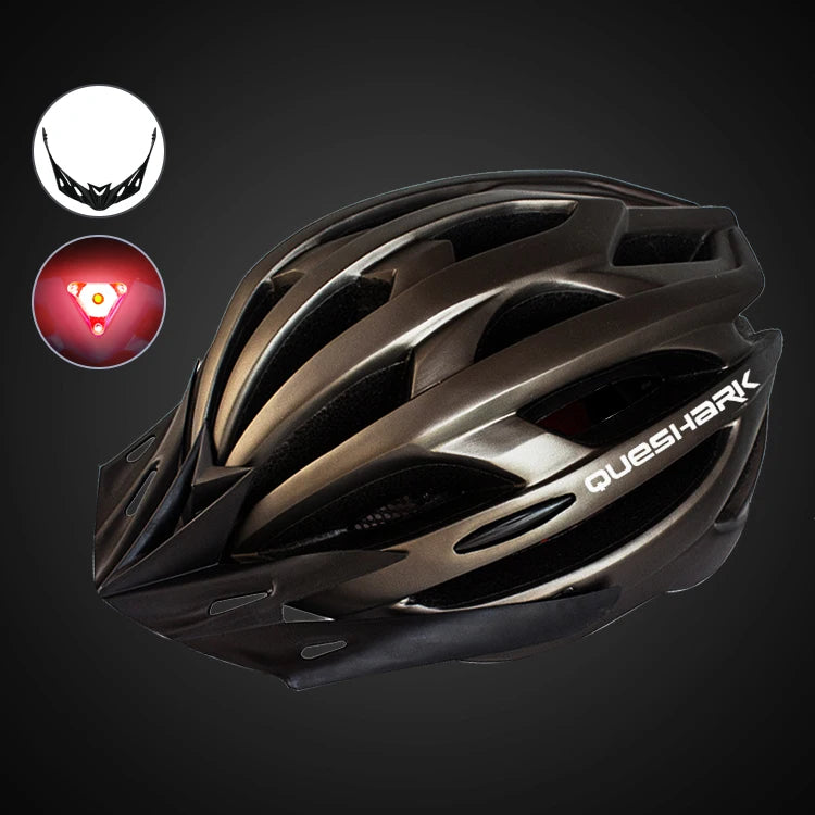 Capacete de Ciclismo com Luz Traseira LED e Viseira Solar