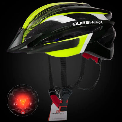 Capacete de Ciclismo com Luz Traseira LED e Viseira Solar