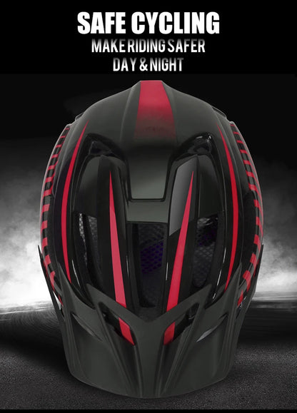Capacete de Ciclismo com Luz Traseira LED e Viseira Solar