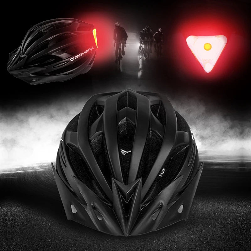 Capacete de Ciclismo com Luz Traseira LED e Viseira Solar