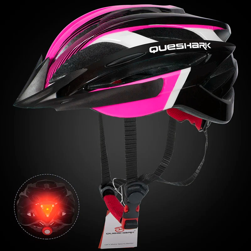 Capacete de Ciclismo com Luz Traseira LED e Viseira Solar