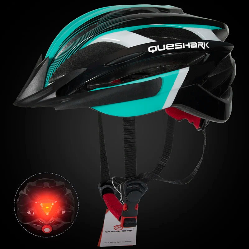 Capacete de Ciclismo com Luz Traseira LED e Viseira Solar