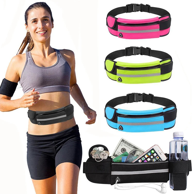 Unisex Sports Fanny Pack with Bottle Holder – Ideal for Running, Cycling and the Gym 