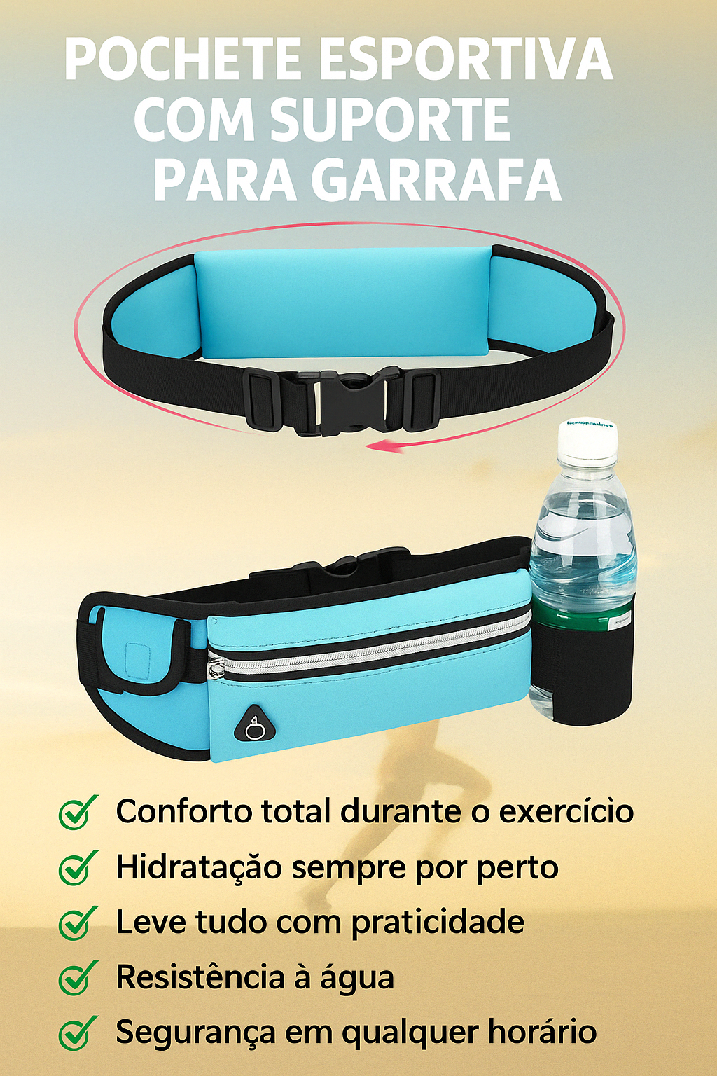 Unisex Sports Fanny Pack with Bottle Holder – Ideal for Running, Cycling and the Gym 